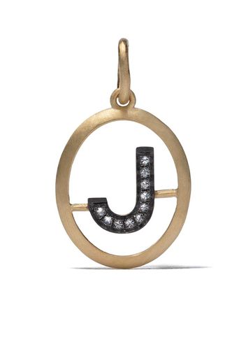 18kt yellow gold diamond initial J pendant