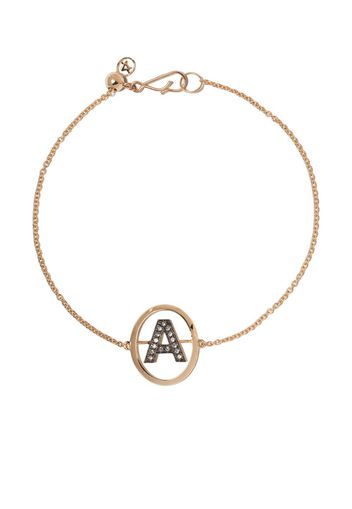 18kt yellow gold diamond initial A bracelet