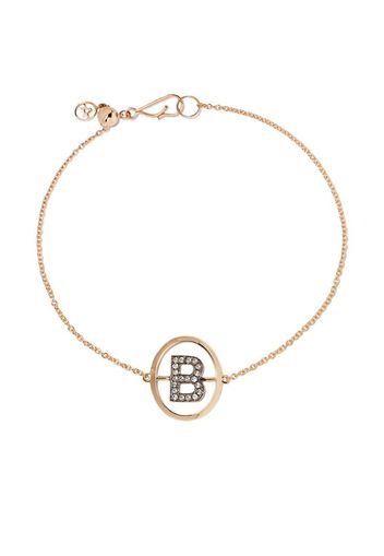 18kt yellow gold diamond initial B bracelet