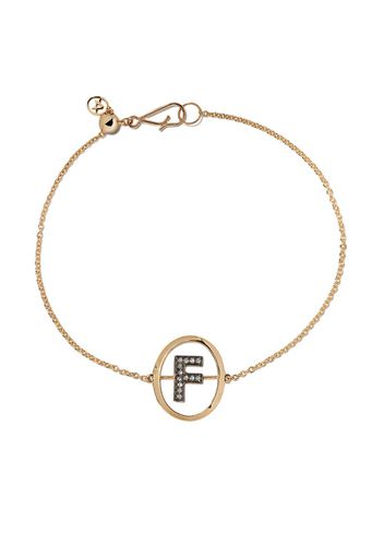 18kt yellow gold diamond initial F bracelet