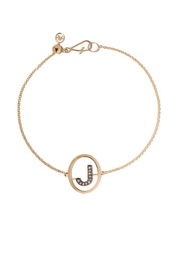 18kt yellow gold diamond initial J bracelet