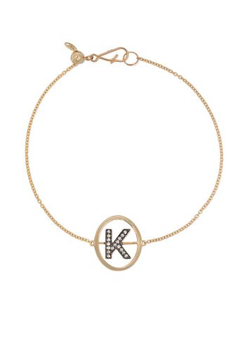 18kt yellow gold diamond initial K bracelet