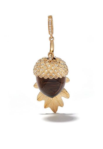 18kt yellow gold Mythology quartz and diamond acorn seed pendant necklace