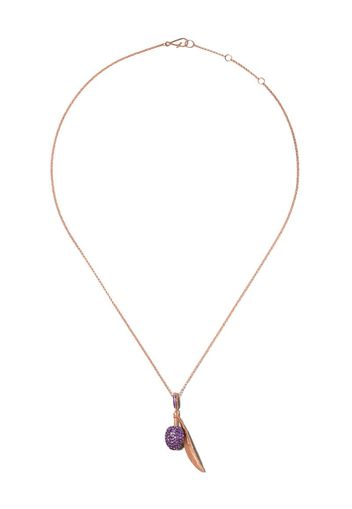 18kt rose gold Mythology amethyst and diamond olive seed pendant necklace