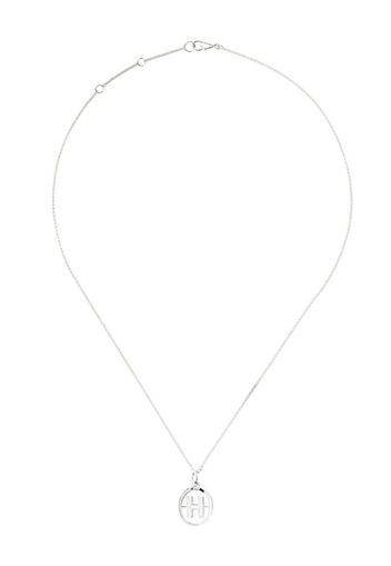 18kt white gold diamond initial H necklace