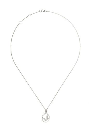 18kt white gold diamond initial J necklace