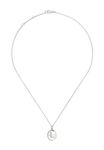 18kt white gold diamond initial L necklace