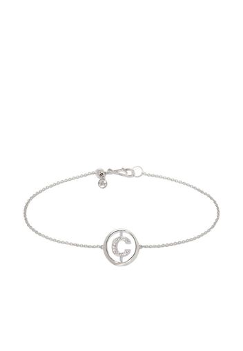 18ct White Gold Diamond Initial C Bracelet