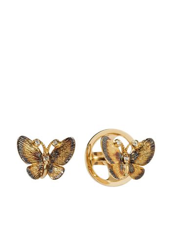 Annoushka 18kt yellow gold butterfly diamond stud earrings - Oro