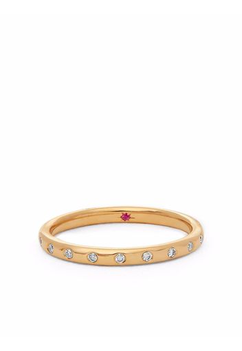 Annoushka 18kt yellow gold 2mm diamond ruby wedding band ring - Oro