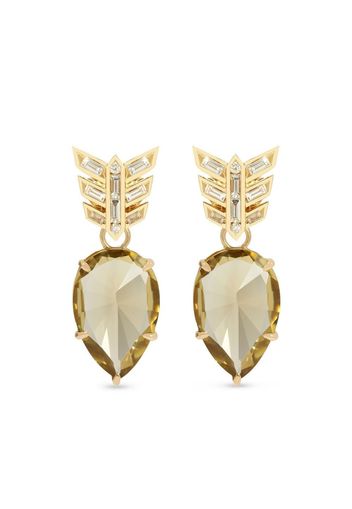 Annoushka Annoushka 18ct Gold Olive Quartz Earrings - Oro