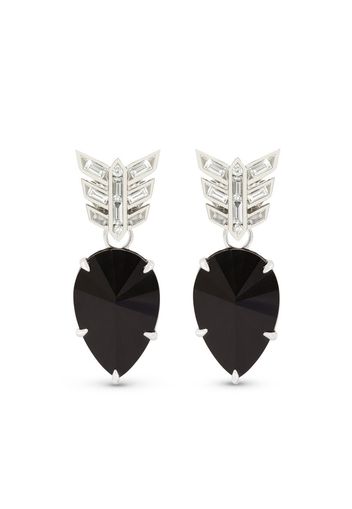 Annoushka 18kt white gold black onyx drop earrings - Argento