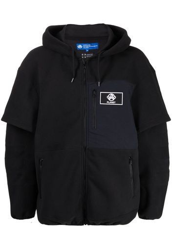 Anrealage logo patch zip-up hoodie - Nero