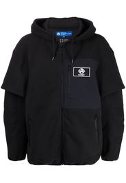 Anrealage logo patch zip-up hoodie - Nero