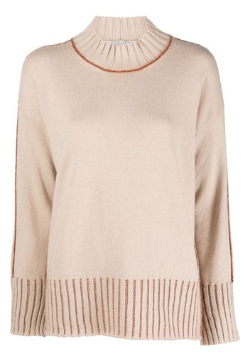 Antonelli high-neck long-sleeve jumper - Toni neutri