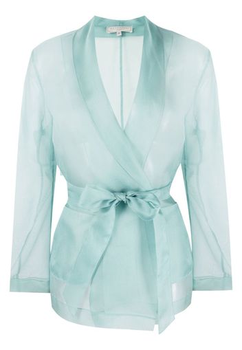 Antonelli sheer silk jacket - Blu