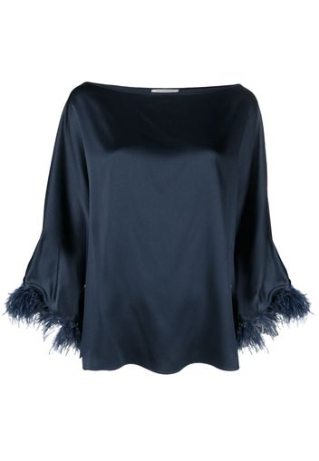 Antonelli feather-detail slip-on blouse - Blu