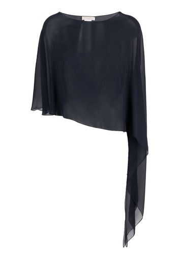 Antonelli asymmetric silk blouse - Nero