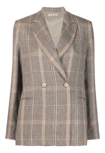 Antonelli double-breasted button linen blazer - Marrone