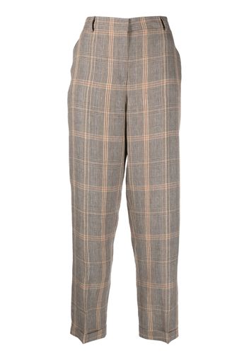 Antonelli plaid-pattern linen trousers - Marrone