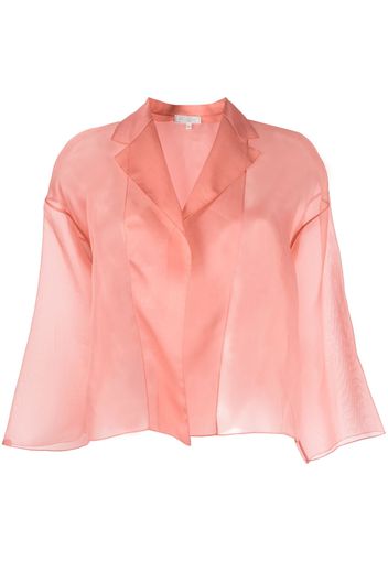 Antonelli sheer open-front silk jacket - Rosa