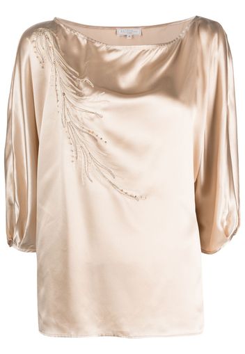 Antonelli bead-embellished embroidered blouse - Toni neutri