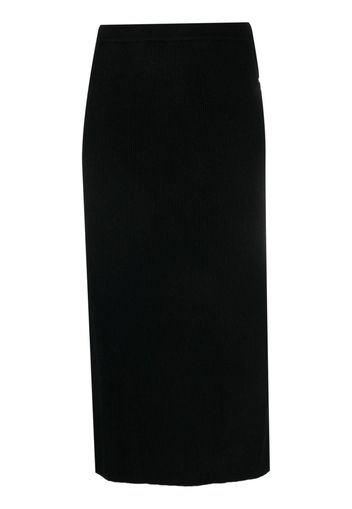 Antonelli ribbed-knit straight midi skirt - Nero