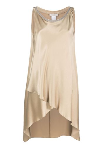 Antonelli scoop-neck satin draped minidress - Toni neutri