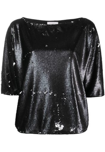 Antonelli short-sleeve sequin top - Nero