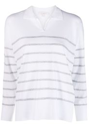 Antonelli long-sleeve striped knitted top - Bianco