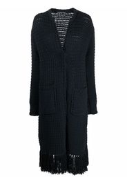 Antonino Valenti chunky-knit frayed-edge cardi-coat - Blu
