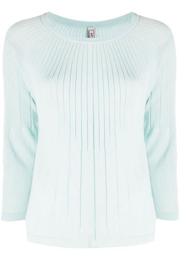 ribbed 3/4 sleeves pullover