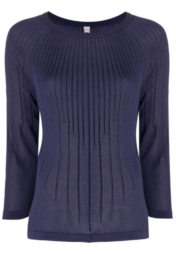 ribbed 3/4 sleeves pullover