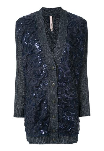 Cardigan lungo con paillettes