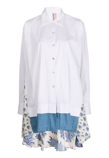 floral panelled oversized shirt