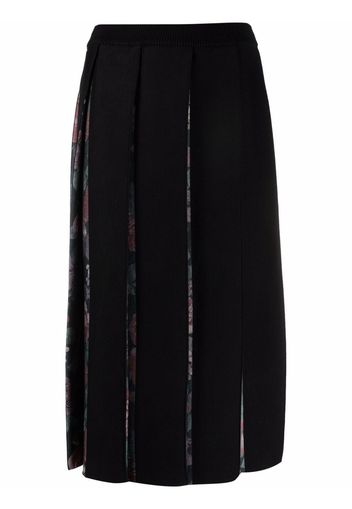 Antonio Marras floral-panelled pleated skirt - Nero