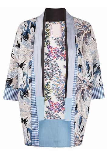 Antonio Marras sequined patchwork kimono - Blu