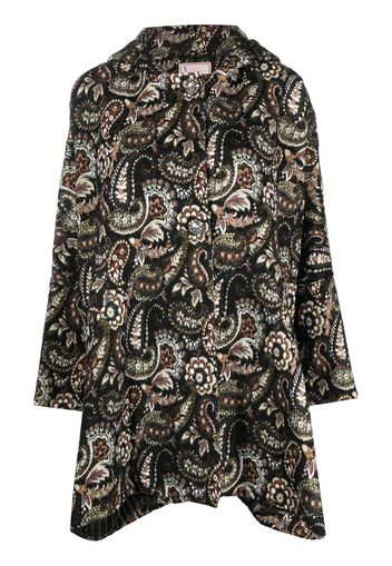 Antonio Marras Cappotto oversize con stampa paisley - Nero