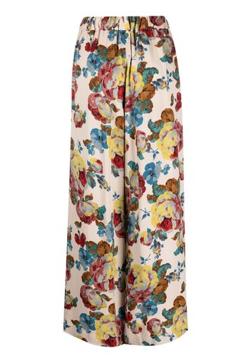 Antonio Marras floral-print cropped trousers - Toni neutri