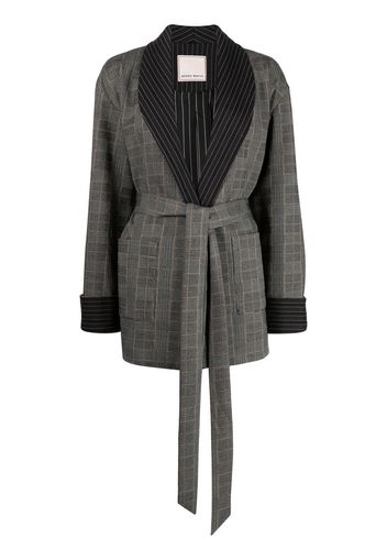 Antonio Marras check-print belted jacket - Grigio