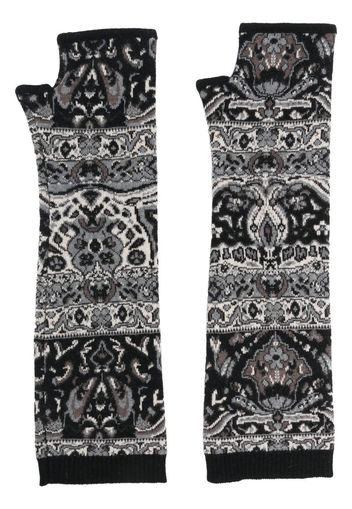 Antonio Marras patterned-jacquard fingerless gloves - Bianco