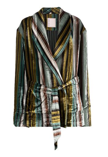 Antonio Marras multi-way stripe belted blazer - Marrone