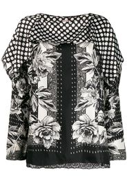 flower-print silk blouse