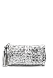 Anya Hindmarch Neeson leather clutch bag - Argento