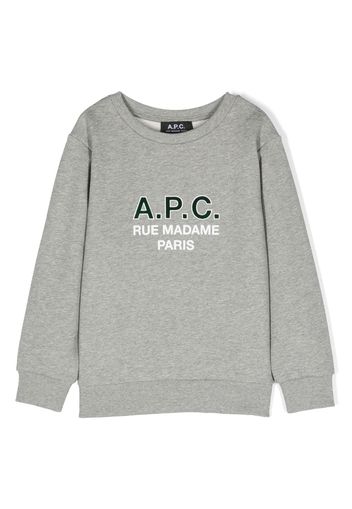 A.P.C. KIDS logo-print cotton sweatshirt - Grigio