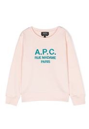 A.P.C. KIDS embroidered-logo cotton sweatshirt - Rosa