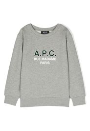 A.P.C. KIDS logo-print cotton sweatshirt - Grigio