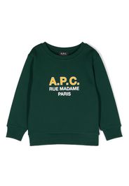 A.P.C. KIDS logo-patch cotton sweatshirt - Verde