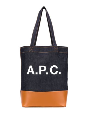 denim logo shoulder bag