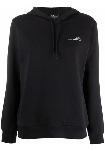 A.P.C. logo-print cotton hoodie - Nero
